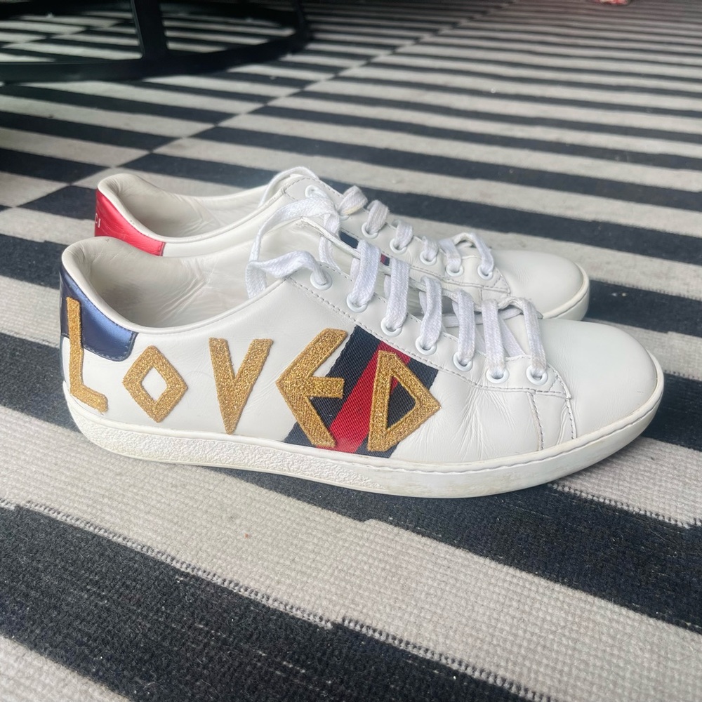 Gucci White Ace Loved Sneakers